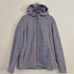 The North Face Fuzzy full Zip hooded jacketsize medium purple